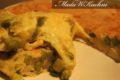 Omlet z żółtym serem i zielonym groszkiem
